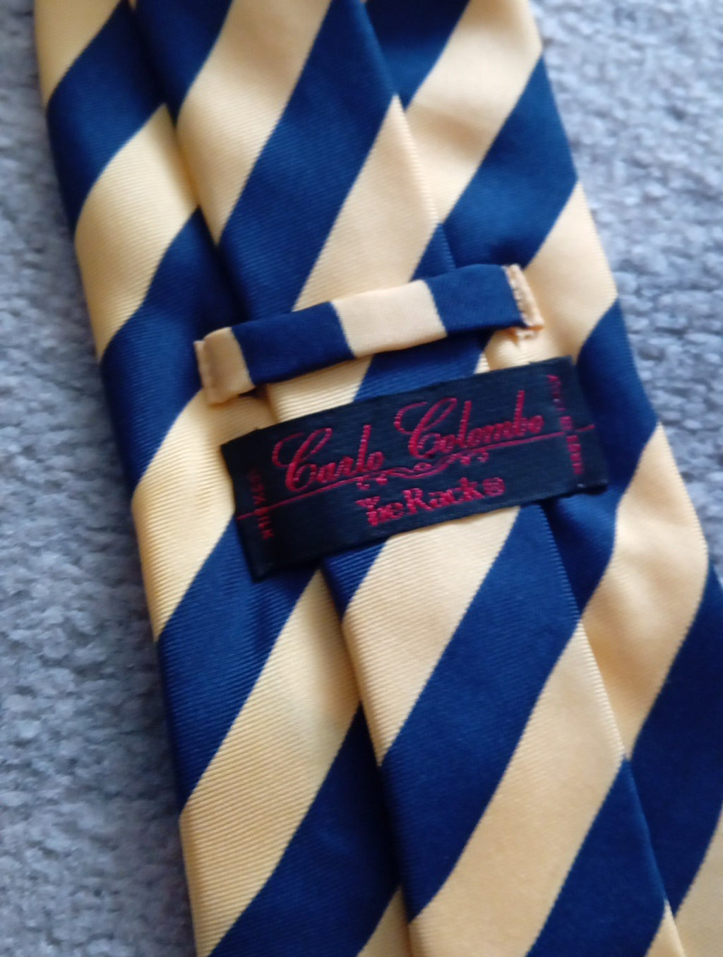 Mens Lemon/blue Stripe Tie Carlo Colombo Tie Rack