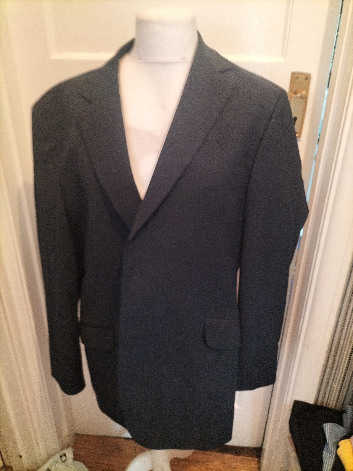 Mens Marks And Spencer Size 46m Navy Stripe Blazer
