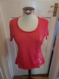 Ladies Crivit Size 14-16 Cerise Short Sleeved Tshirt