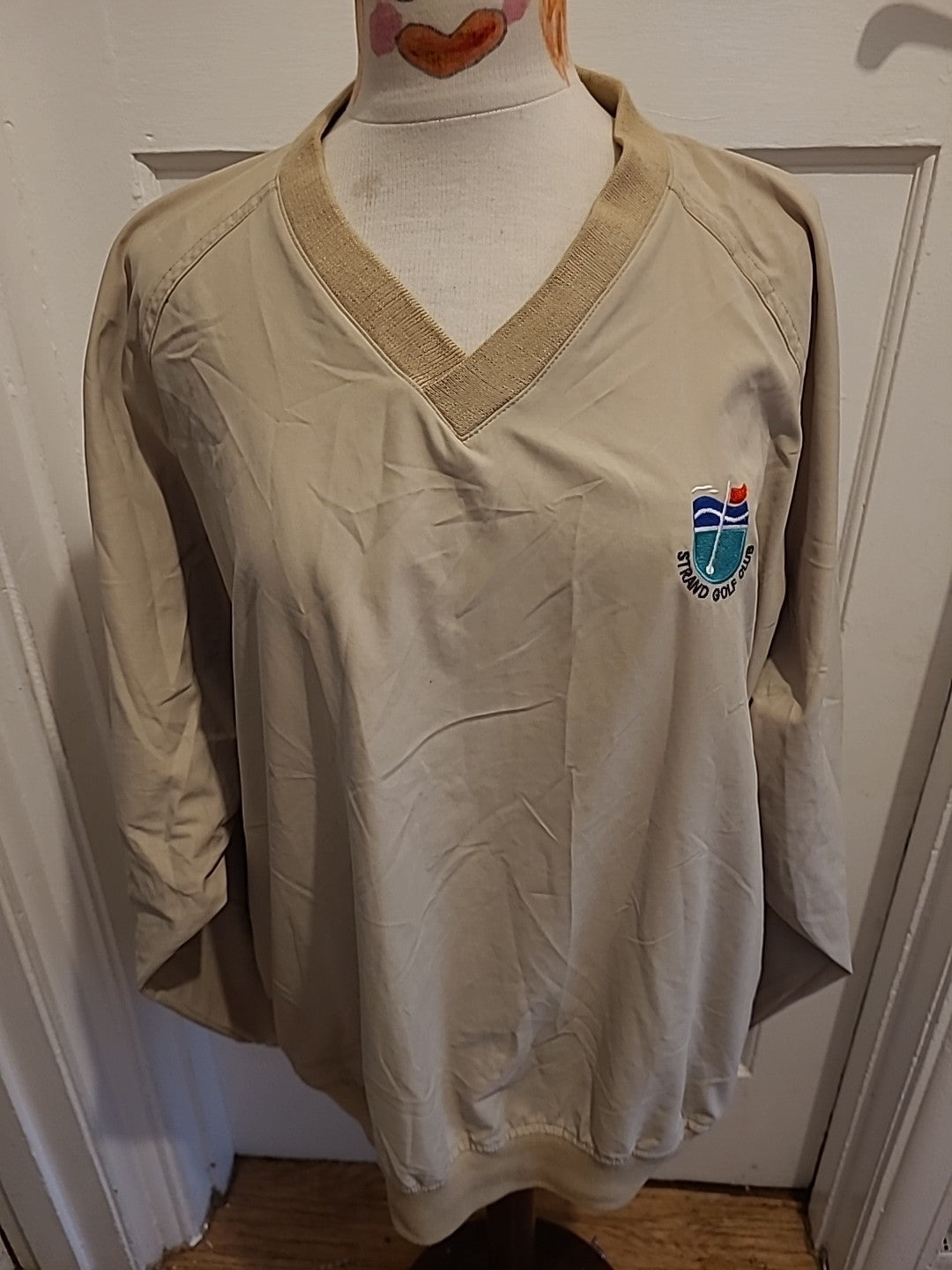 Mens Grand Slam Size Large Beige "Strand Golf Club" Top