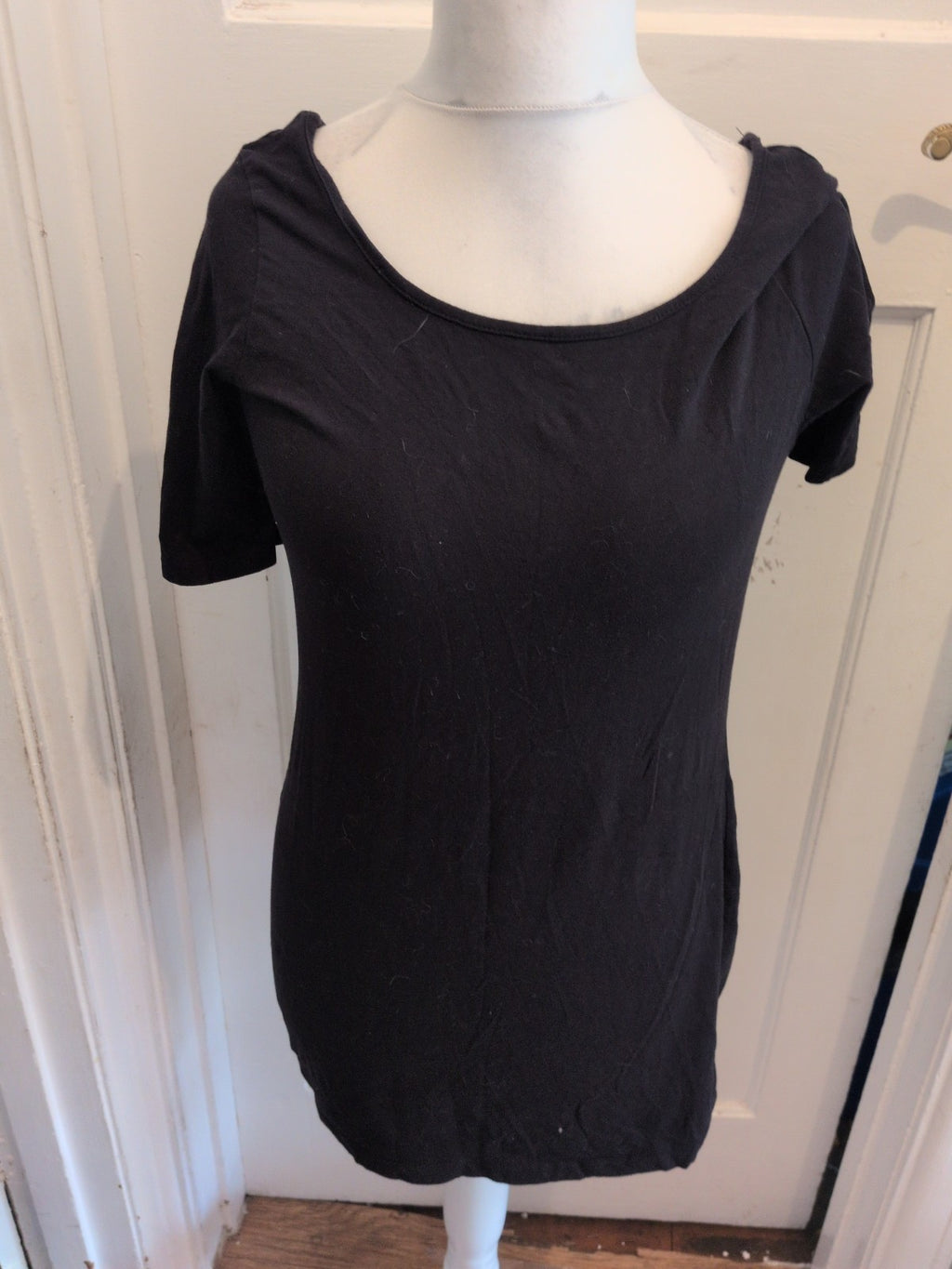 Ladies George Size 16 Black Short Sleeve Wide Neck T-shirt