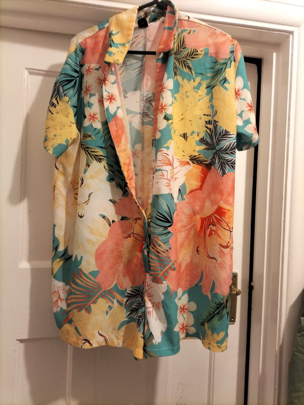 Mens Shein Size Small Multicoloured Floral Short Sleeved Bodysuit