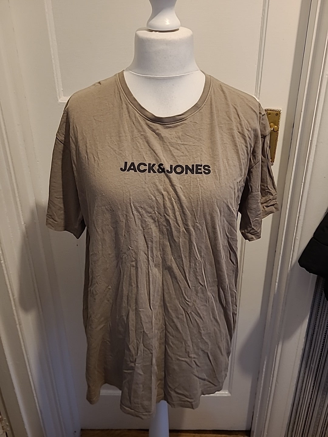 Mens Jack&Jones Size XL Brown Print Short Sleeved Tshirt