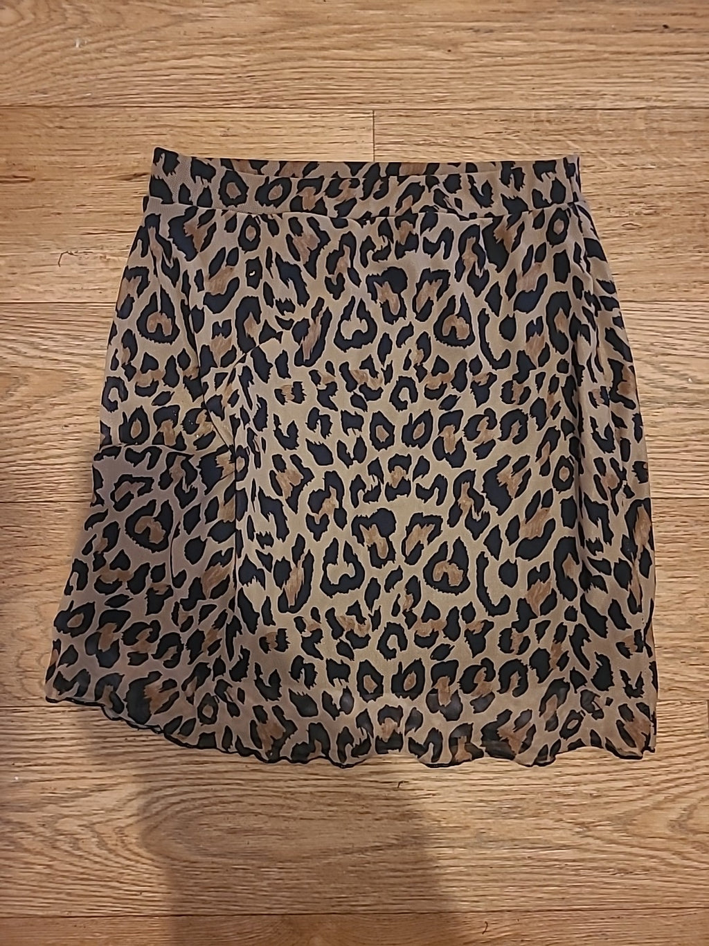 Ladies Daisy Street Size 10 Mesh Animal Print Style Lined Short Skirt