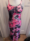 Ladies Long Sprappy Dress Pink, Black, White Size Xl[16] Free Delivery