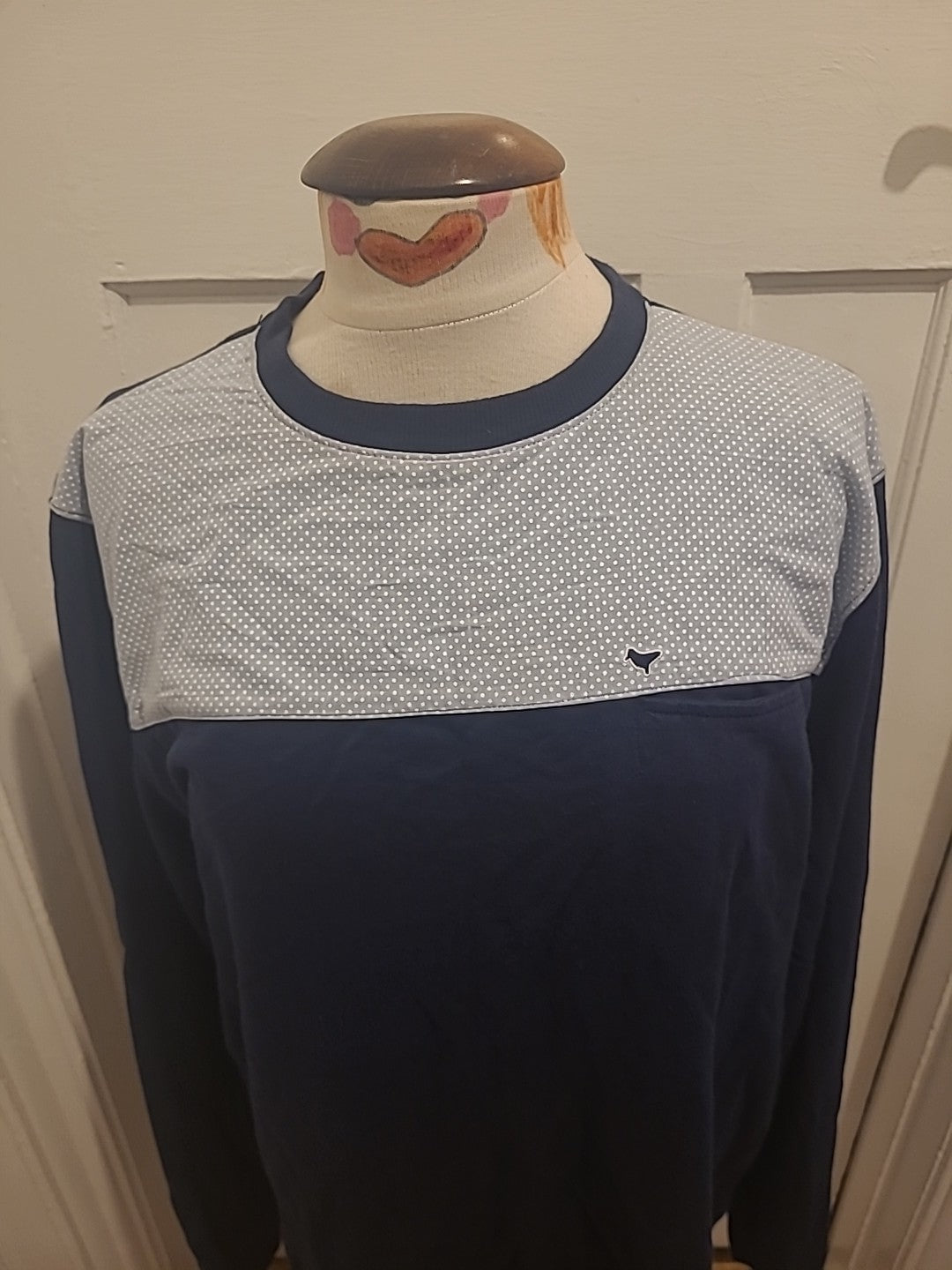 Mens Weekender Offender Size XL Navy With Pale Blue Long Sleeved Tshirt
