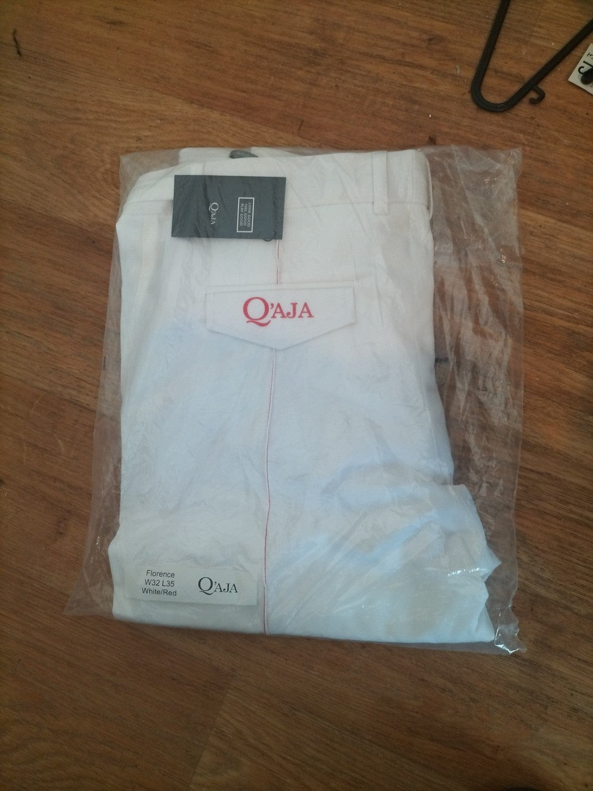 Brand New Qaja Size 32x35 White/Red Trousers