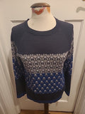 Mens Next Size Small Navy/Blue Patterned Long Sleeved Pullover Lightweight...