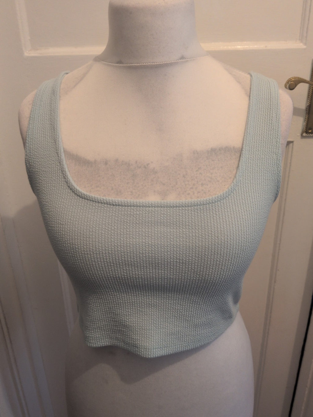 Primark 12-14 Pale Turquoise Sleeveless Crop Top