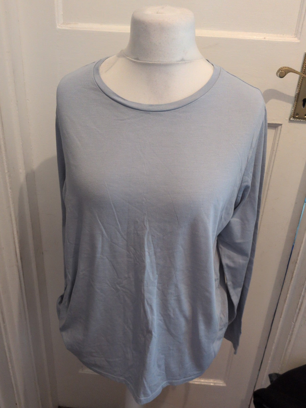 Ladies George 20 Pale Blue Long Sleeve Plain T-shirt