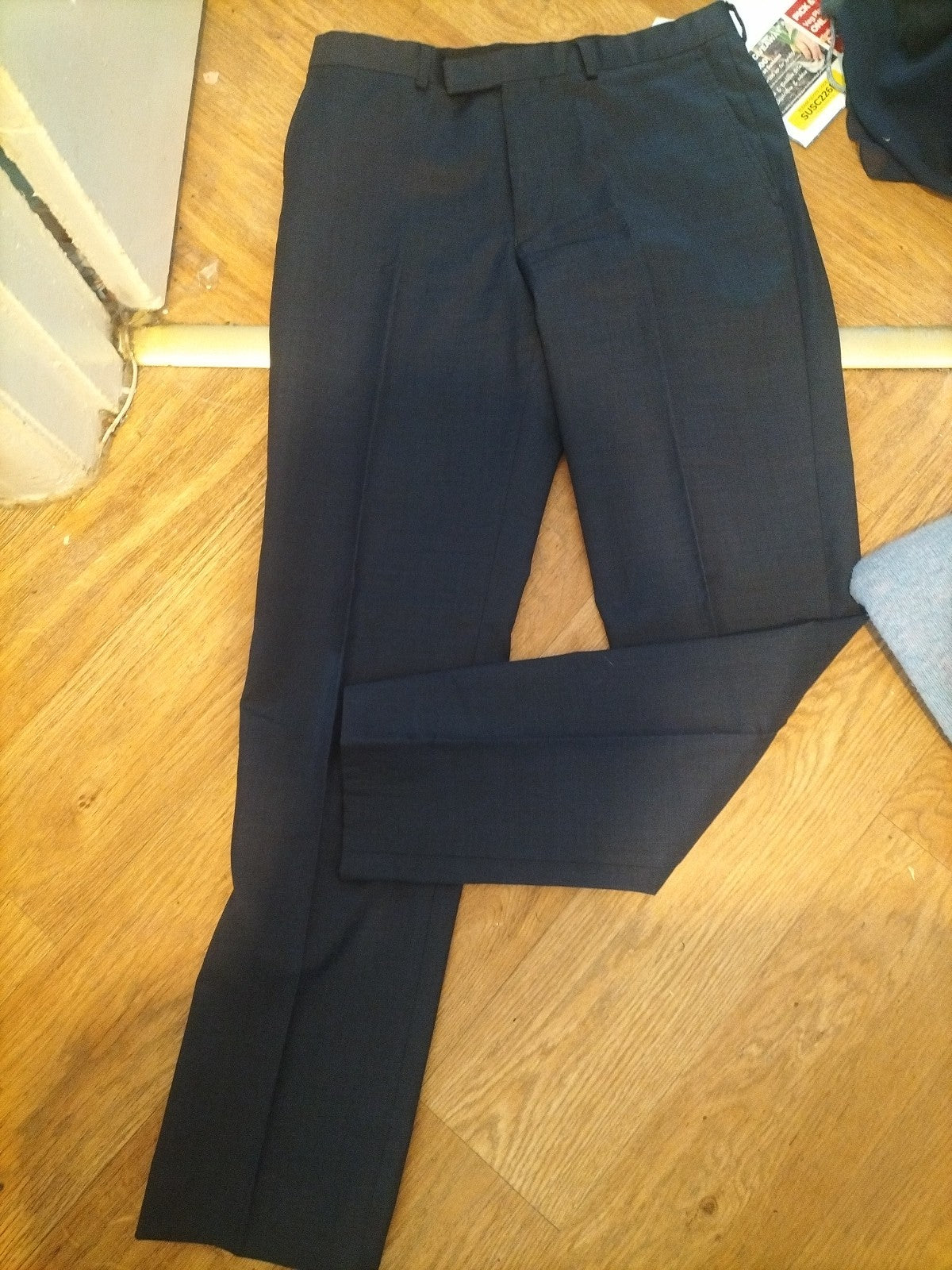 mens 32l blue formal trousers