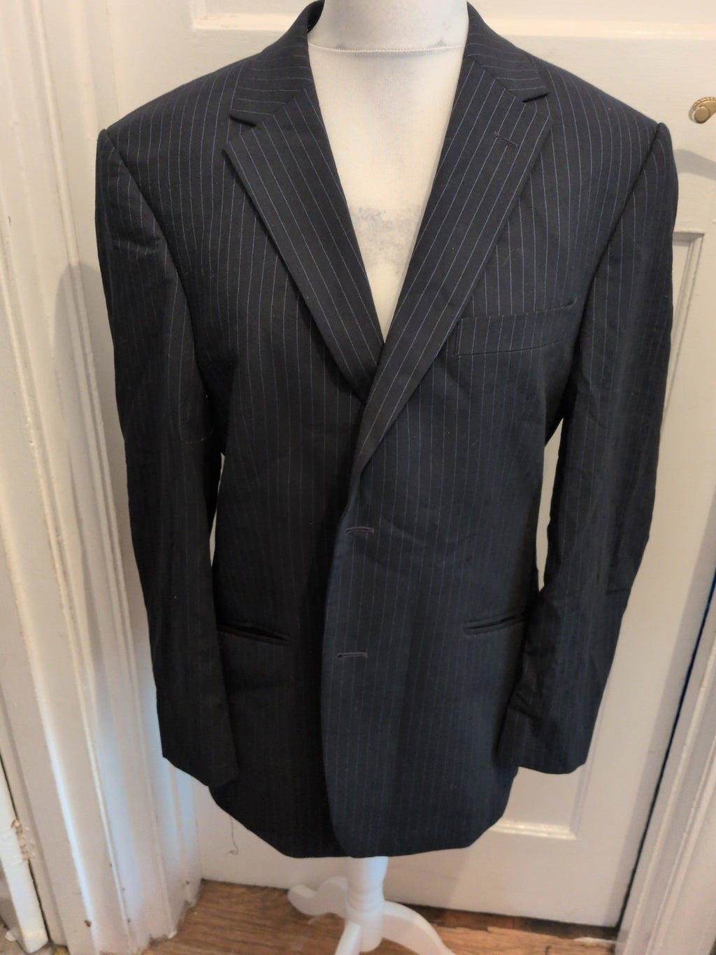 Marks And Spencer Tailoring The Performance Suit 42short Navy Pinstripe Jacket
