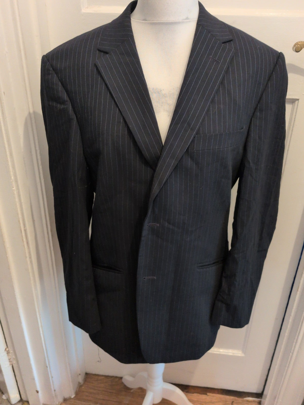 Marks And Spencer Tailoring The Performance Suit 42short Navy Pinstripe Jacket