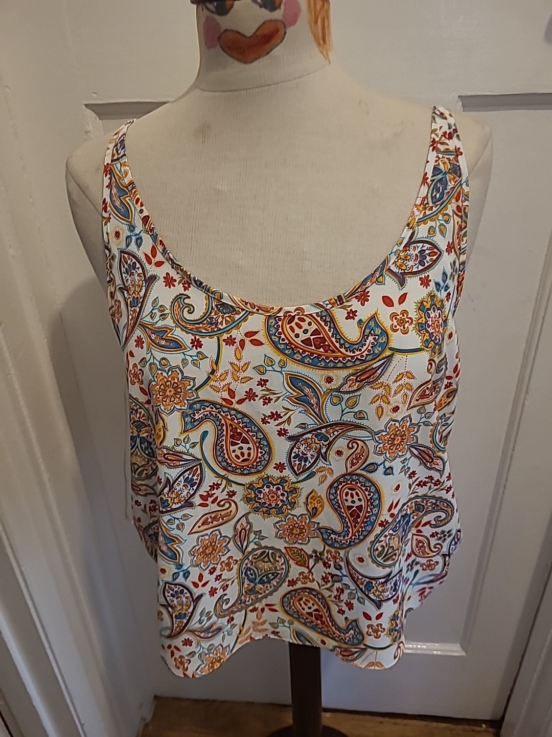 Ladies Primark Size 14 Multi Aztec Sleeveless Cami Top
