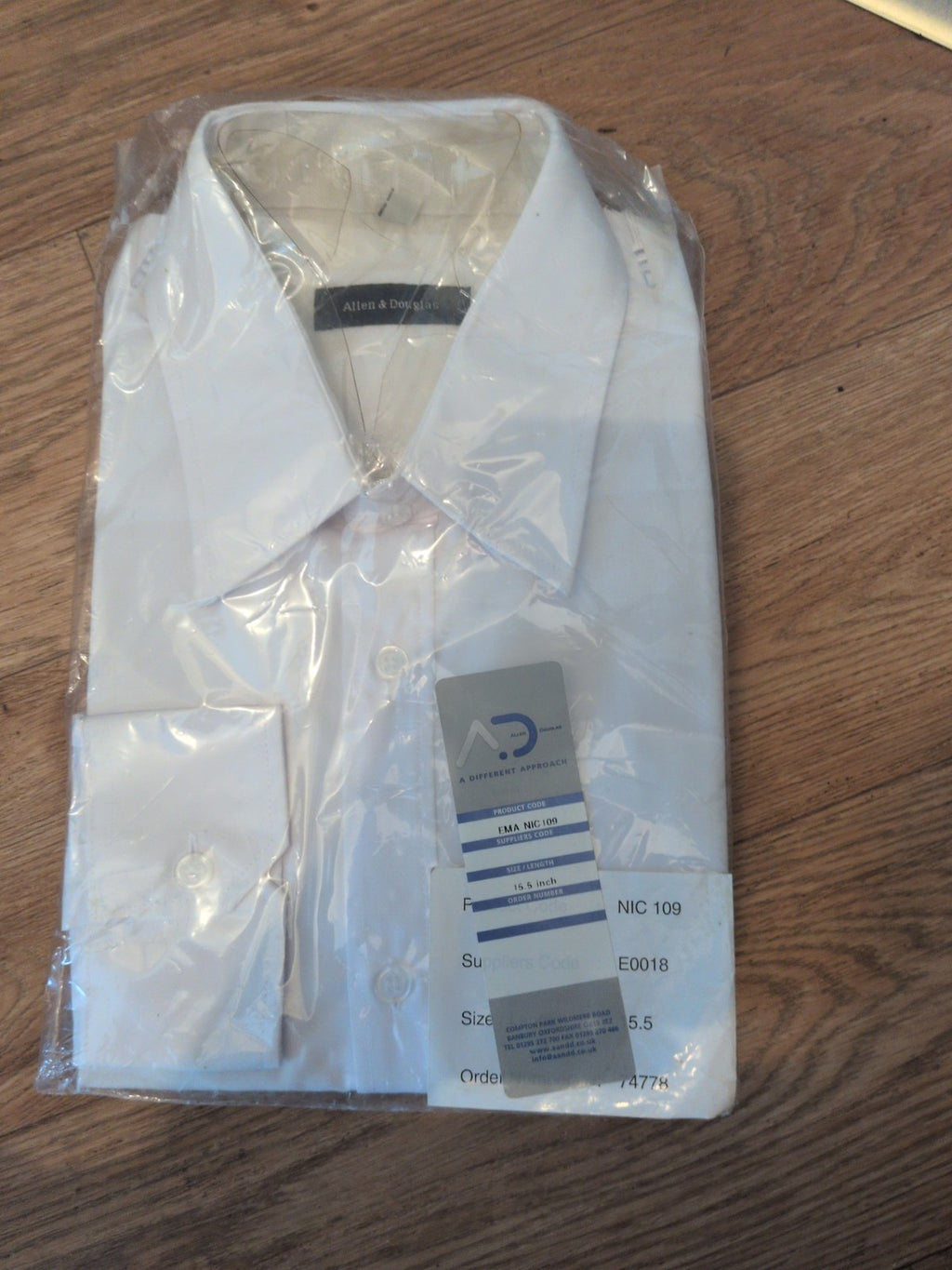 Brand New Allen& Douglas 15.5 White Shirt