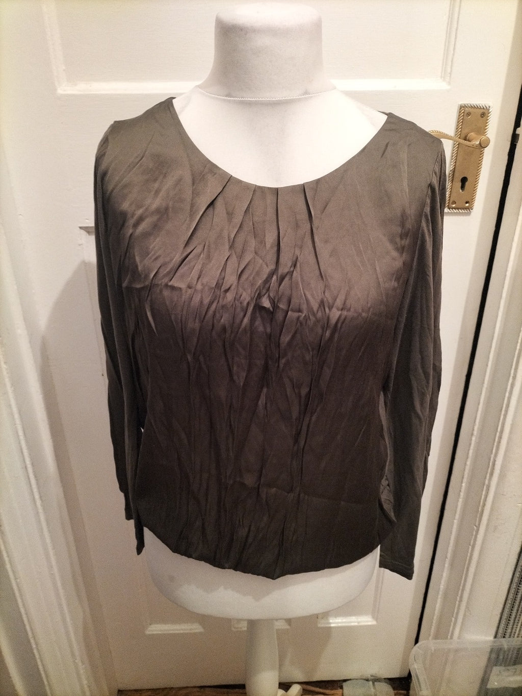 Ladies Comma Size EU 42 Dark Green Long Sleeved Blouse