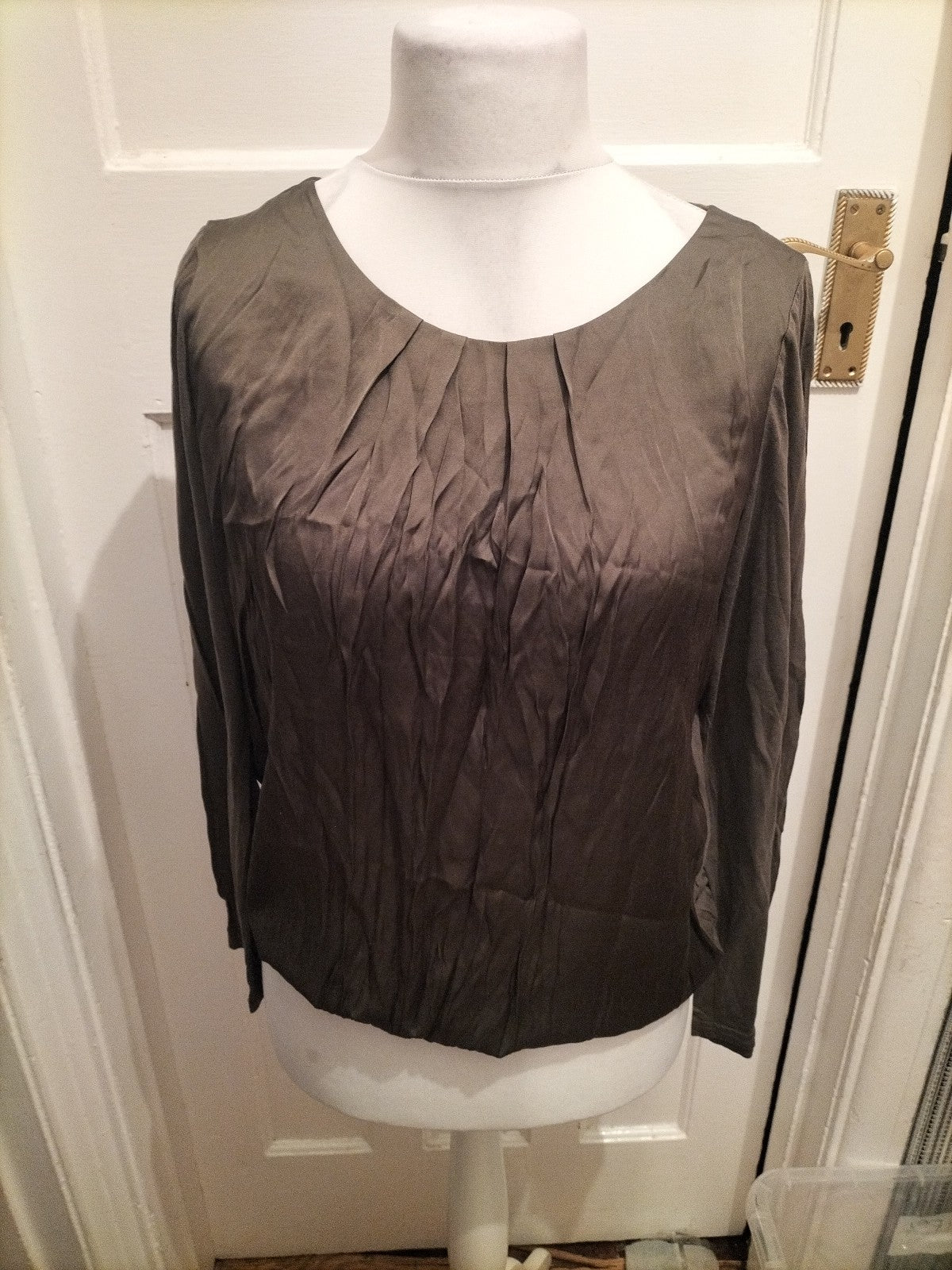 Ladies Comma Size EU 42 Dark Green Long Sleeved Blouse