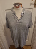 Mens French Connection Size XL Grey White Trim Polo