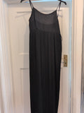 Principles 10 Black Lined Sleeveless Crinkle Pleat Dress Long