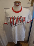Mens Fruit Of The Loom Size Medium White Red Flash Tshirt