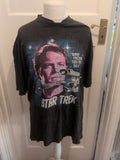 XL Black Star Trek T-shirt Short Sleeve (Cracking)