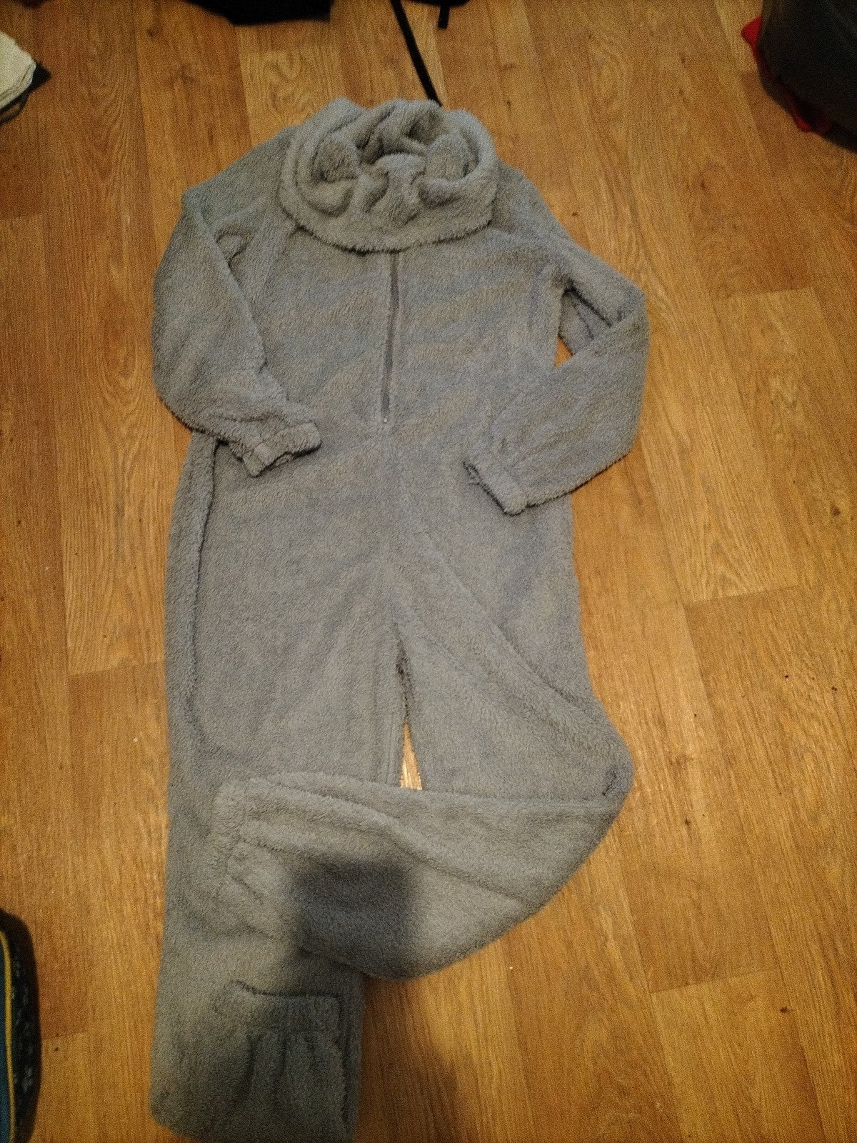 Ladies S/M Grey Fluffy All In One