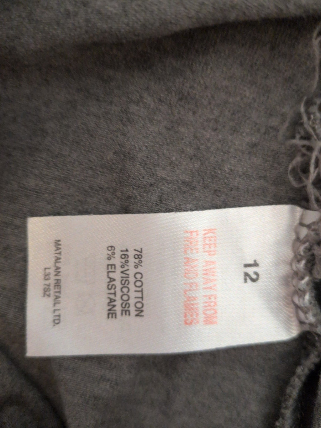 Ladies Papaya Size 12 Grey Ankle Legging