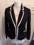 Ladies Per Una 12 Black With White Trim Blazer
