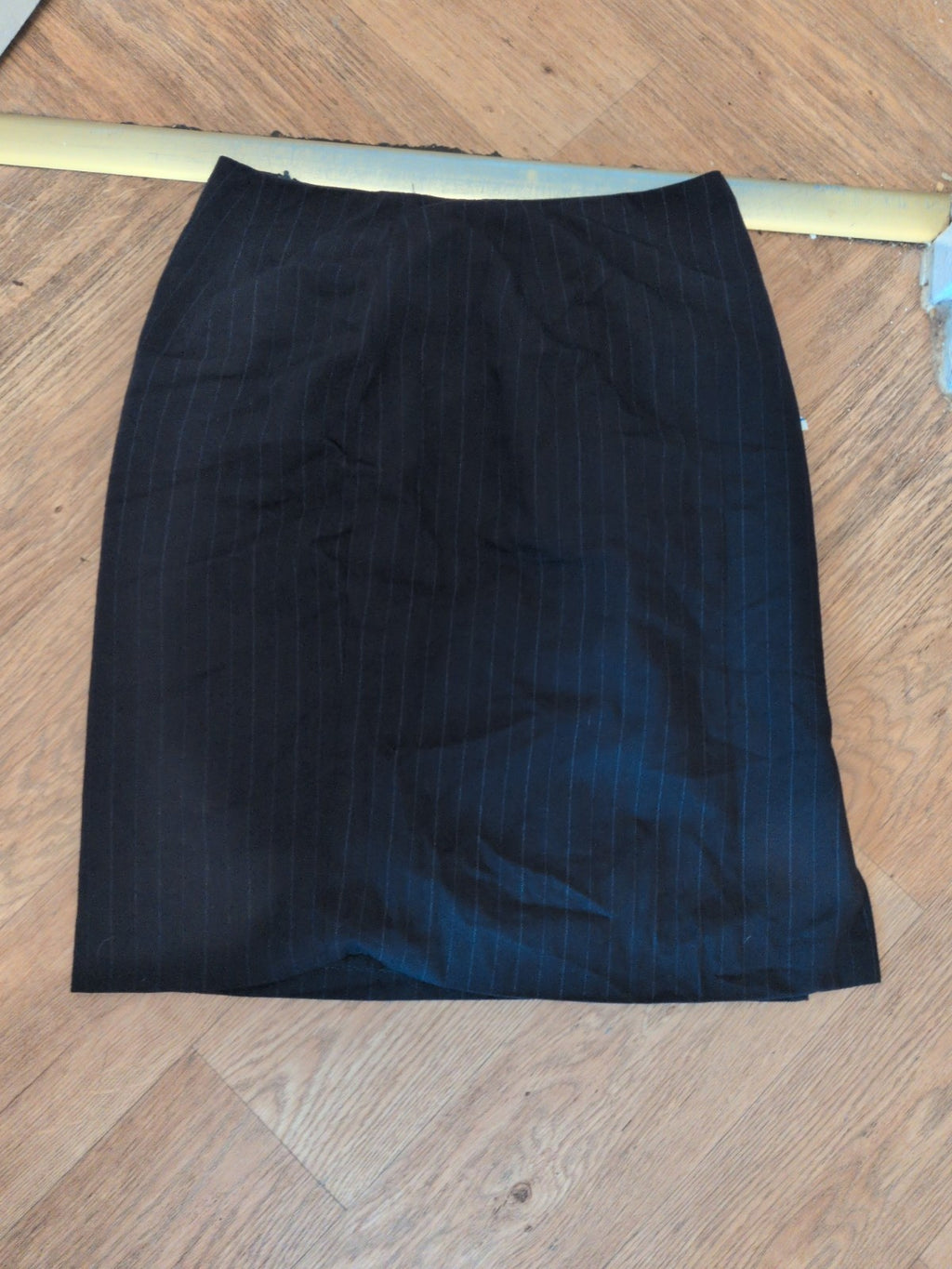 Dorothy Perkins 12 Navy Pinstripe Knee Length Split Hem Skirt