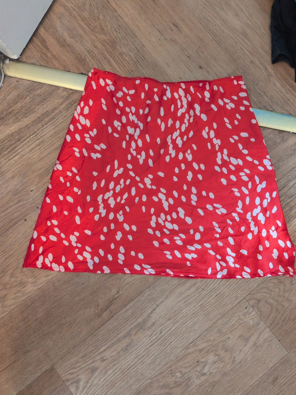 Topshop 10 Red And White Short Flare Skirt