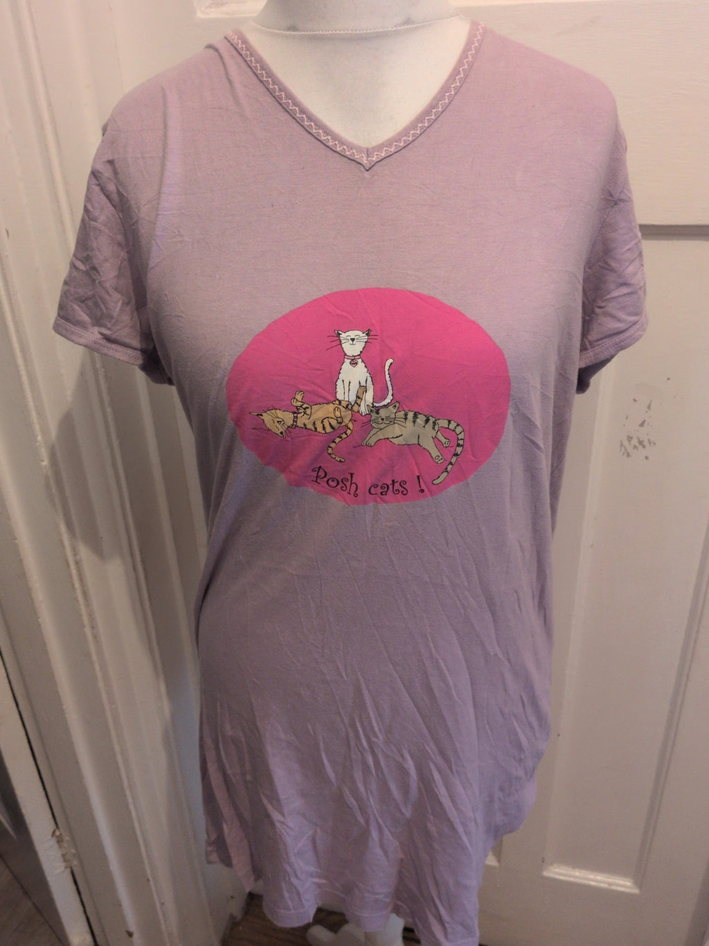 Evie 14-16 Cat Print Short Sleeve Nighty