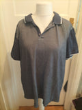 George XXL Navy And White Short Sleeved Polo