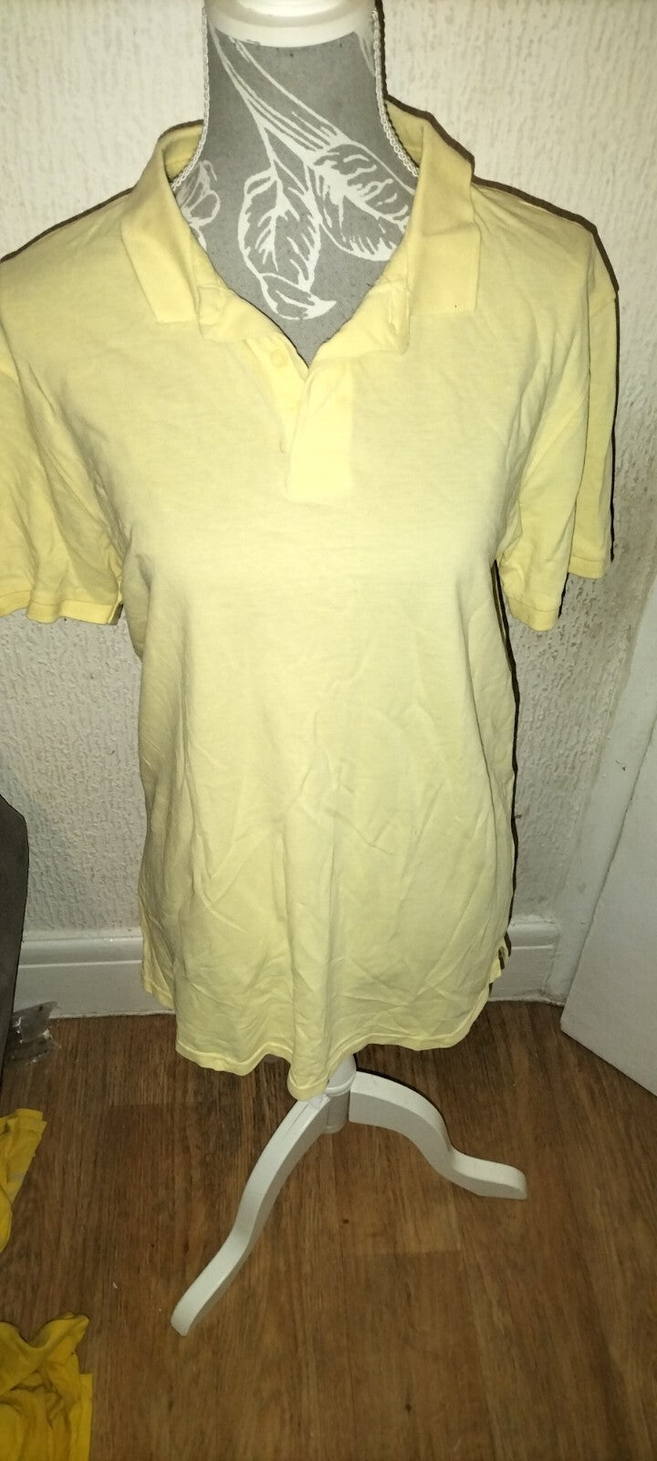 Men's Primark Size Large Yellow Short Sleeve Polo Shirt