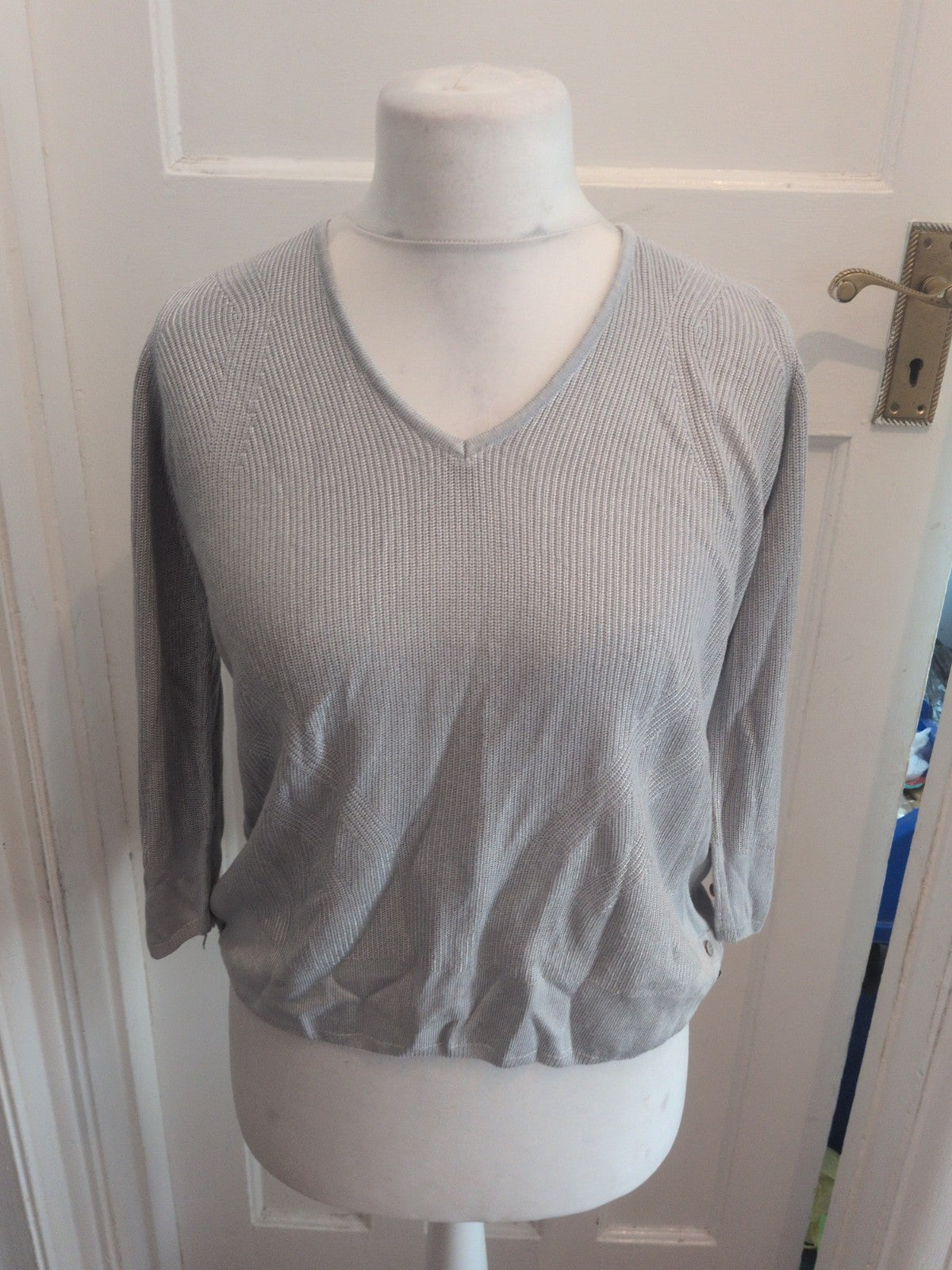 Per Una Medium Grey Long Sleeve Blouse Silvery