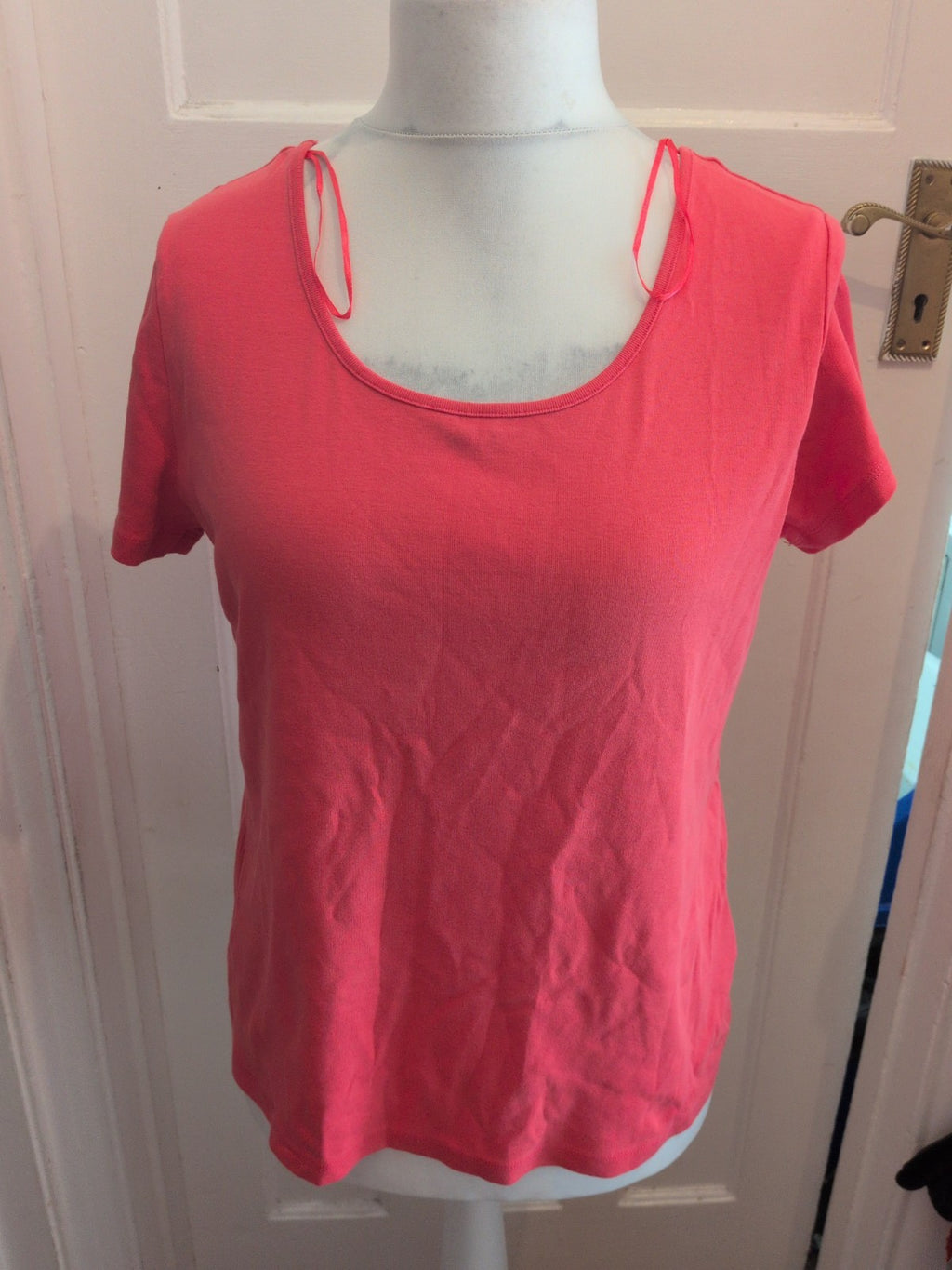 Marble 3 Reddish Pink Short Sleeve Blouse/T-shirt