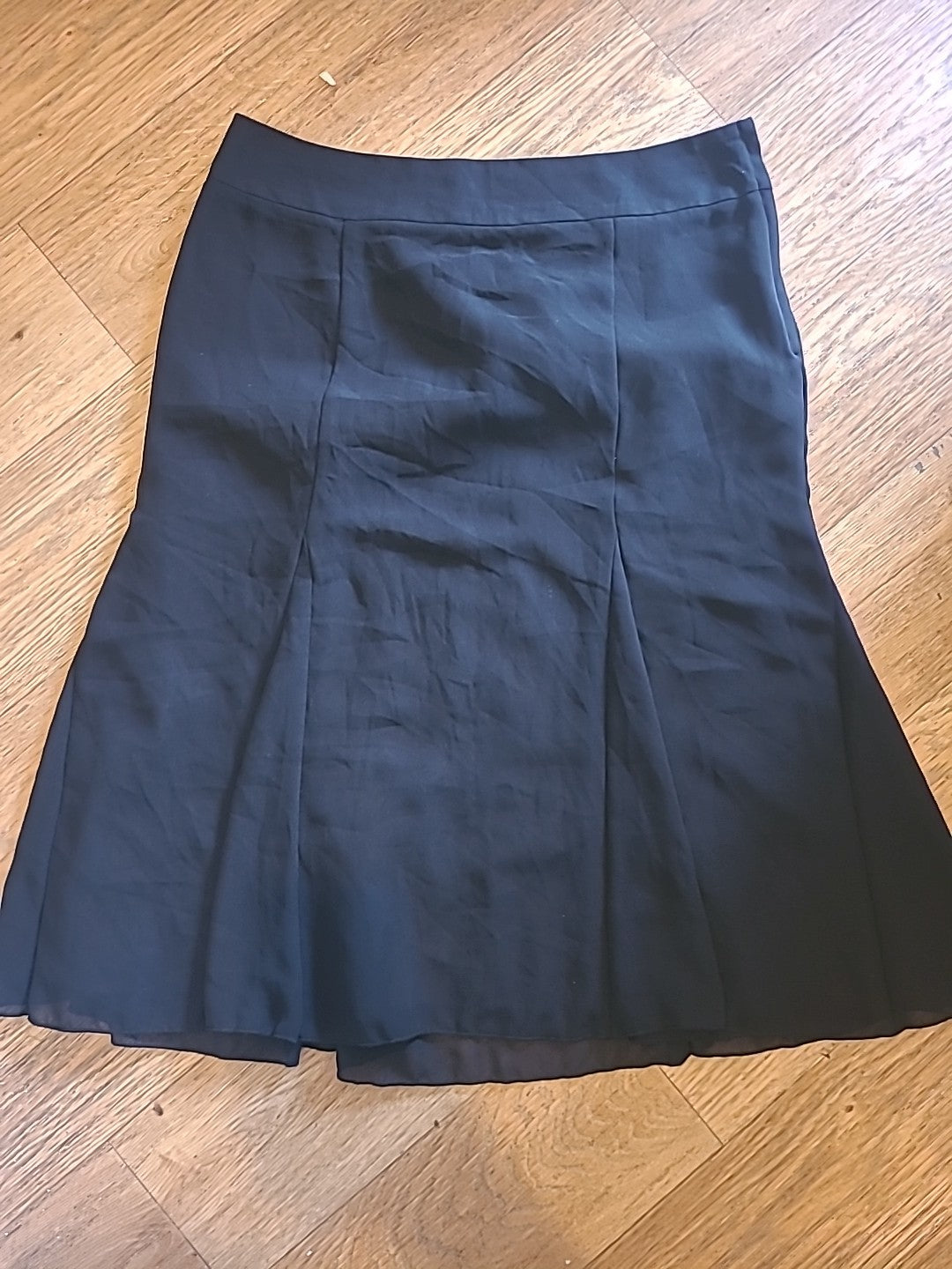 Ladies H&M Size 12-14 Black Lined Flare Long Skirt