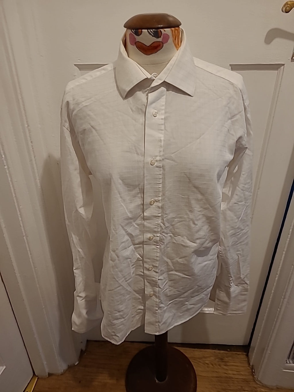 Mens Ben Sherman Size 16" White Long Sleeved Shirt