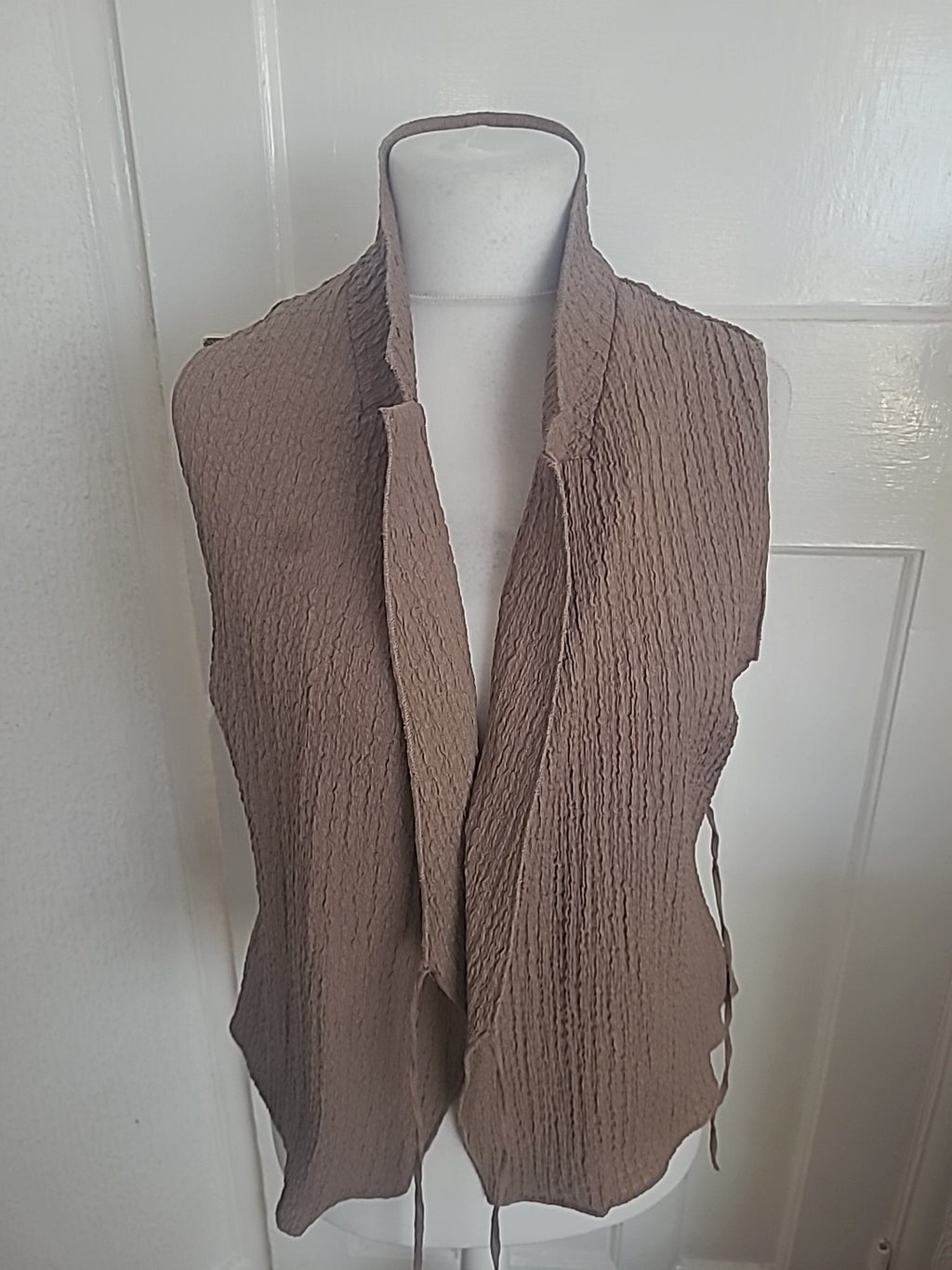 H&M Medium Brown Crinkle Texture Sleeveless Blouse