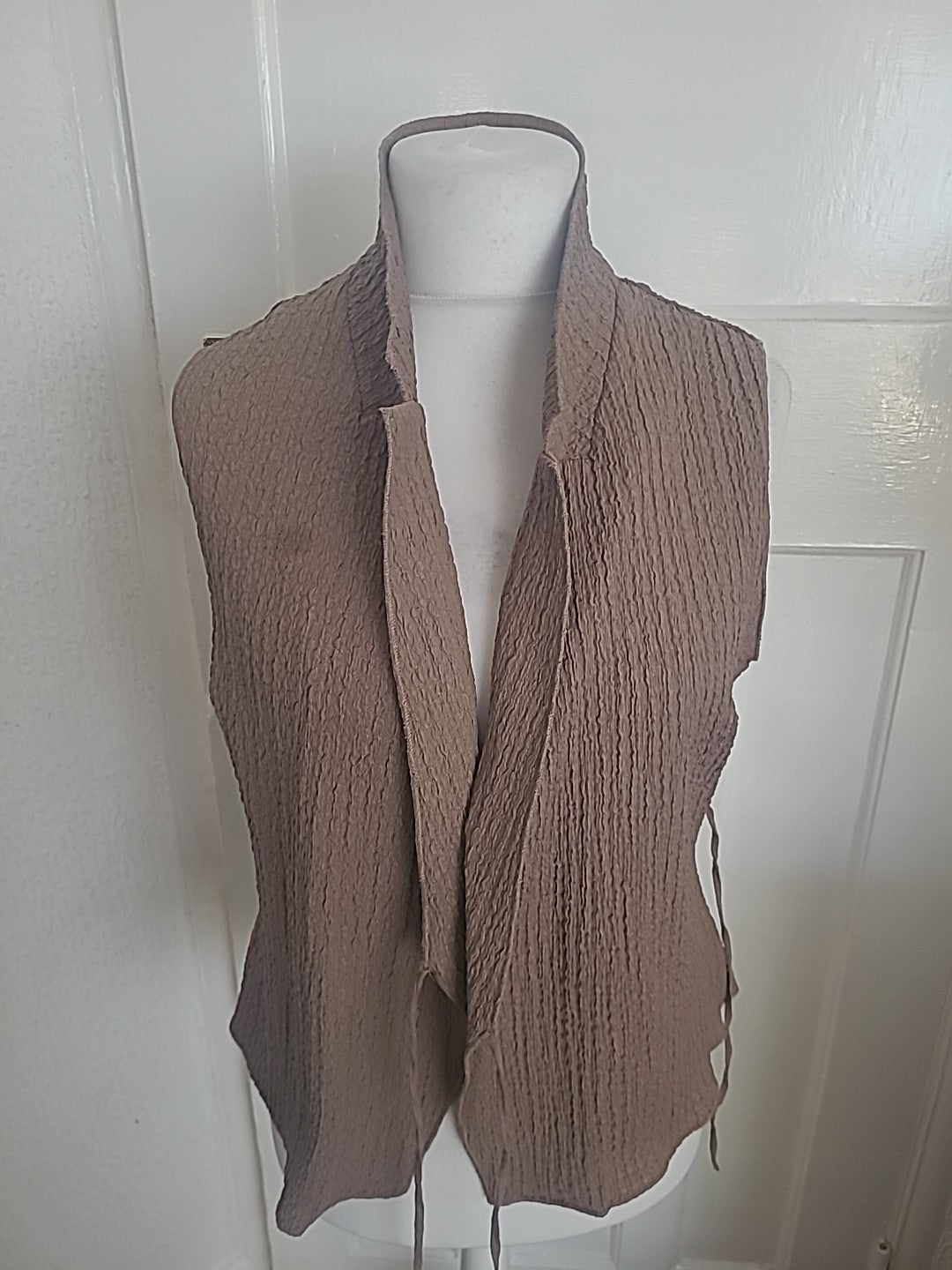 H&M Medium Brown Crinkle Texture Sleeveless Blouse