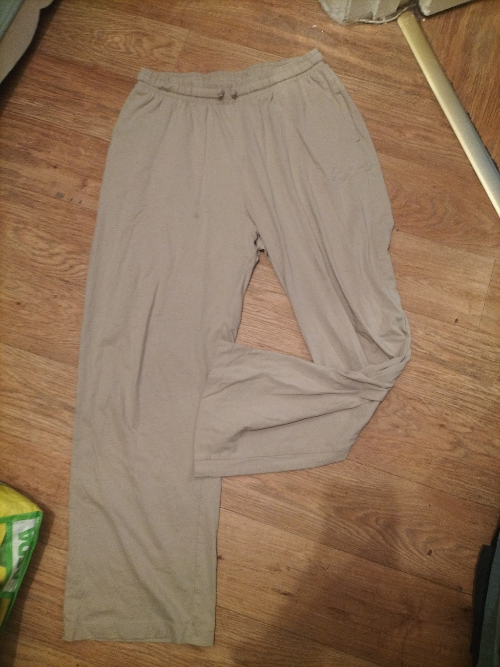 Mens Asos Size L Beige Elasticated Jogger Style Trousers