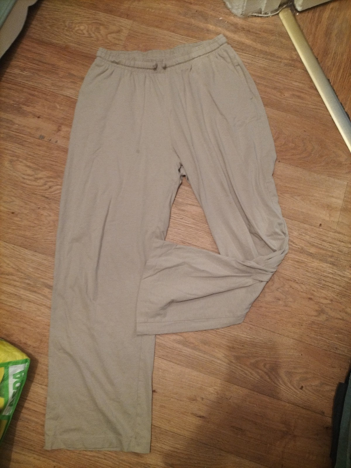 Mens Asos Size L Beige Elasticated Jogger Style Trousers