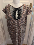 Shein Curve 3XL Pale Brown And Black Short Sleeve Dress