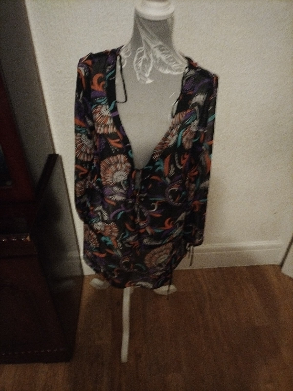 Ladies Debenhams Size 12 Multi Coloured Oversized Blouse