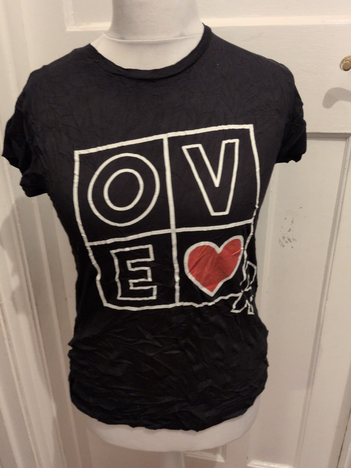 Pull&Bear Large Black Print Short Sleeve T-shirt