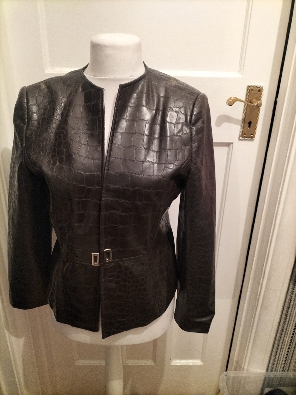 Ladies El Corte Size EU 44 Dark Brown Pleather Jacket