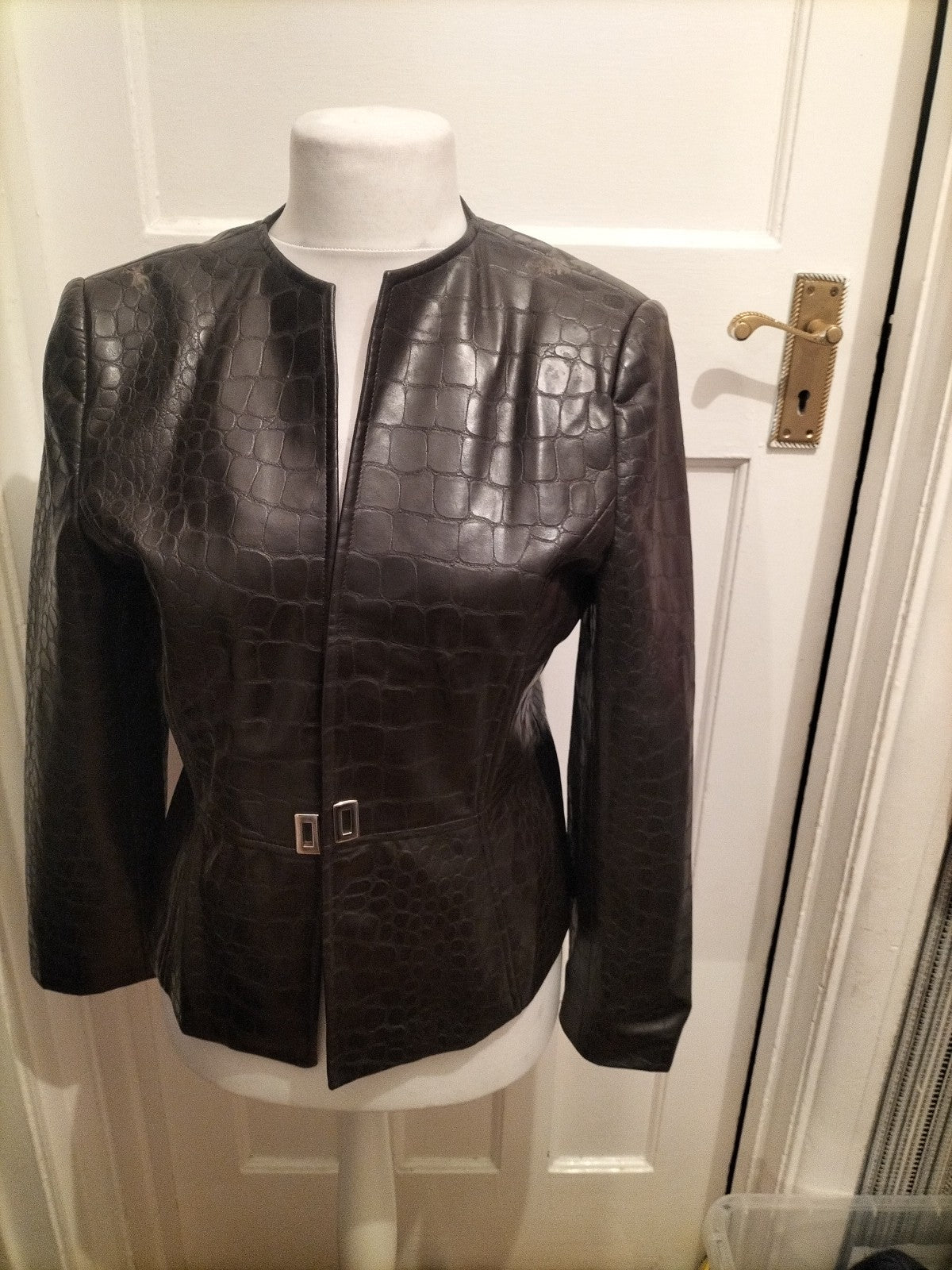 Ladies El Corte Size EU 44 Dark Brown Pleather Jacket