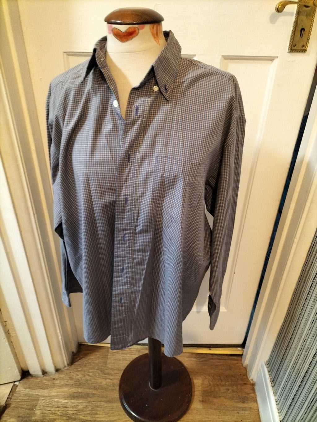 Mens Burton Size L Purple Check Long Sleeved Shirt