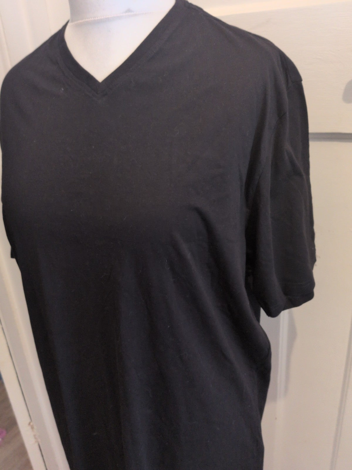 M&S Large Black Short Sleeve Plain Pyjama Top