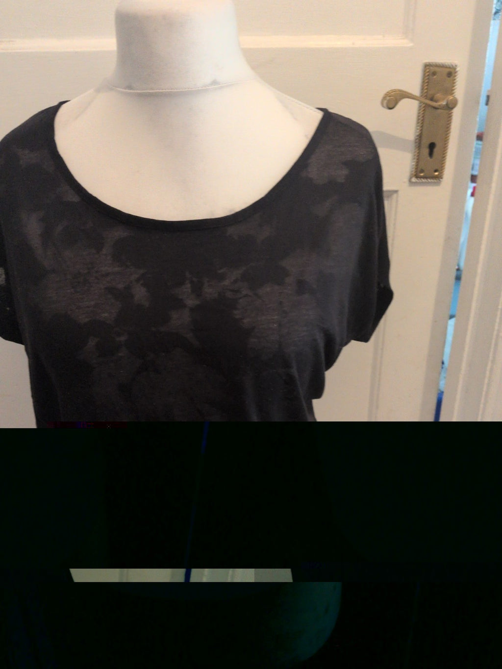 Ladies F&f Black T.shirt Size Med