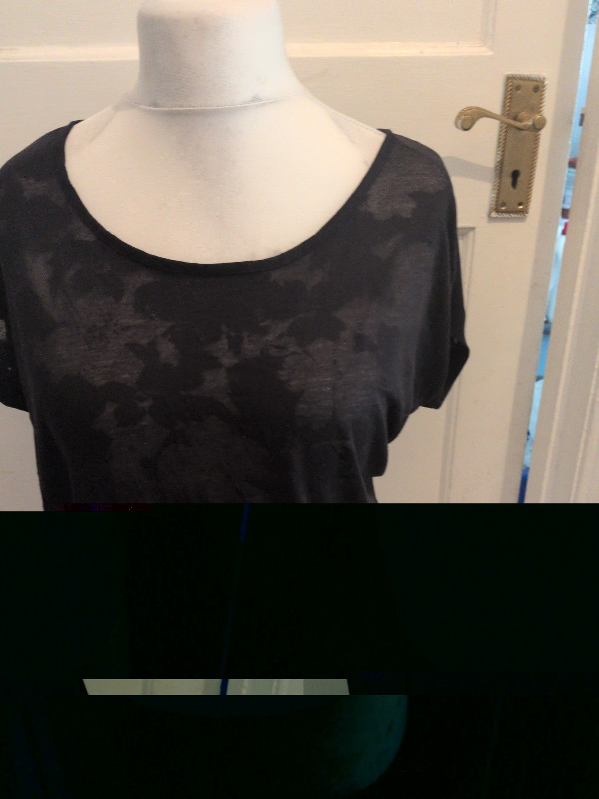 Ladies F&f Black T.shirt Size Med